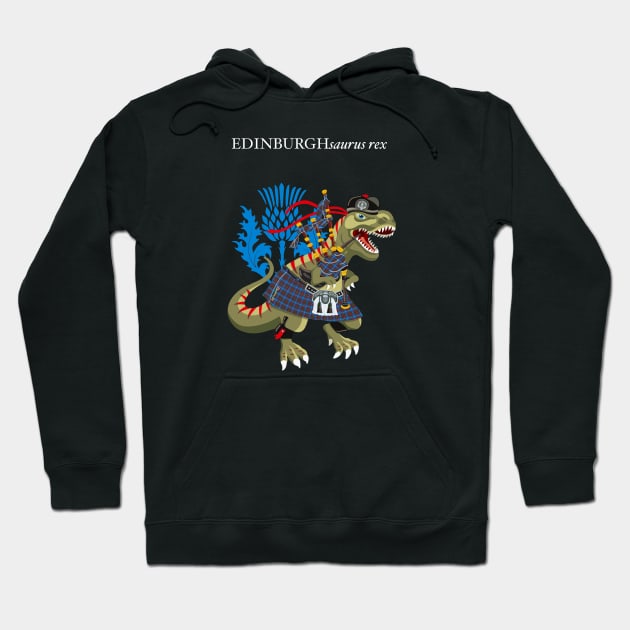 Clanosaurus Rex EDINBURGHsaurus rex Plaid Edinburgh Scotland Ireland Family Tartan Hoodie by BullShirtCo